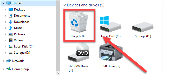 نحوه اضافه کردن سطل زباله به فایل اکسپلورر در ویندوز 7