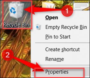 نحوه تغییر تنظیمات Recycle Bin در ویندوز 10
