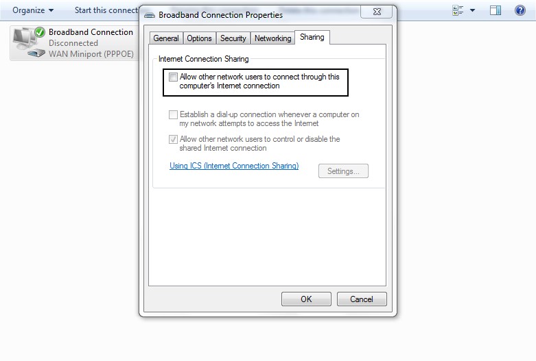آموزش به اشتراک گذاری اینترنت در ویندوز 7 (ICS)